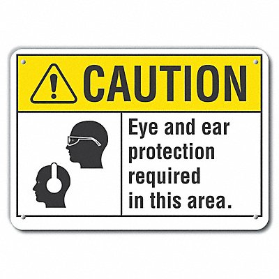 Caution Sign 7 in x 10 in Aluminum