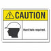 Hard Hat Caution Rflct Label 3.5inx5in