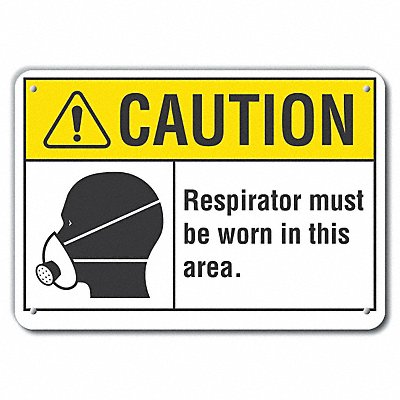 Rflct Respirator Rqrd Caut Sign 10x14in