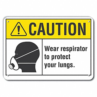 Caution Sign 7 in x 10 in Aluminum