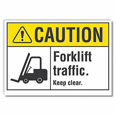 Lift Truck Trfc Caut RflctvLbl 10x14in