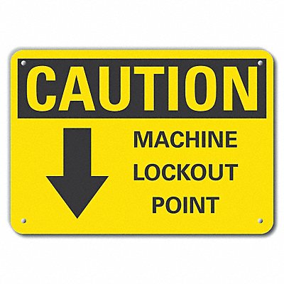 Caution Sign 7 in x 10 in Aluminum