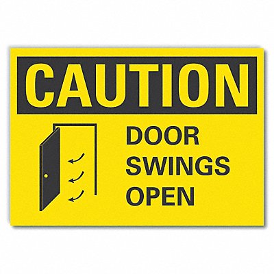 Door Instructn Caution Rflct Label 5x7in