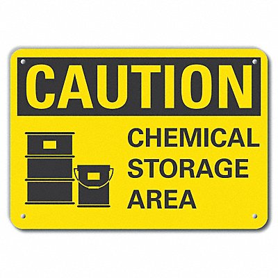 Caution Sign 7 in x 10 in Aluminum