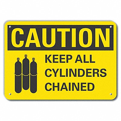 Rflct Cyl Handling Caution Sign 10x14in