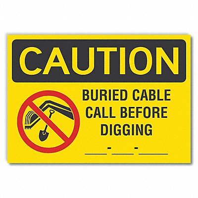 Caution Sign 7in x 10in Non-PVC Polymer