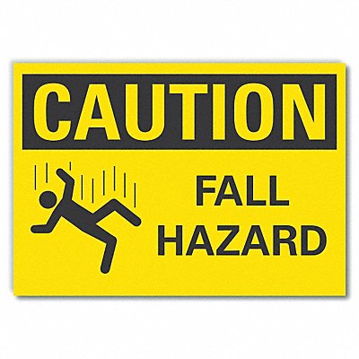 Fall Hazard Caution Rflctv Label 5inx7in