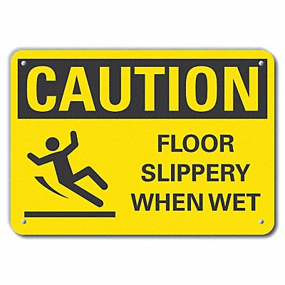 Rflctv Slippery Floor Caut Sign 10x14in