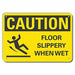 Caution Sign 7 inx10 in Plastic