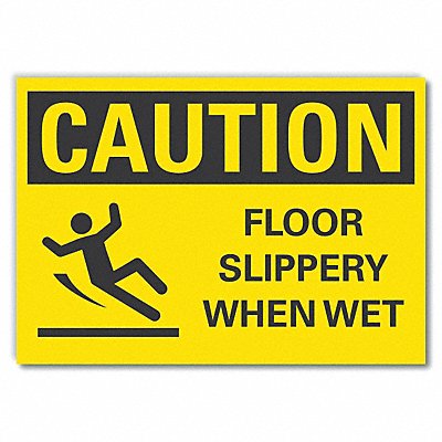 Slippery Floor Caution Rflctv Labl 5x7in