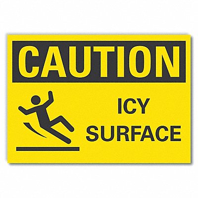 Icy Conditions Caution Rflctv Lbl 7x10in