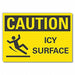 Icy Conditions Caution Rflct Lbl 5x7in