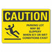 Slippery Caution Rflct Label 7inx10in