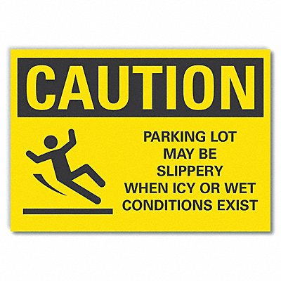 Slippery Caution Rflct Label 3.5inx5in