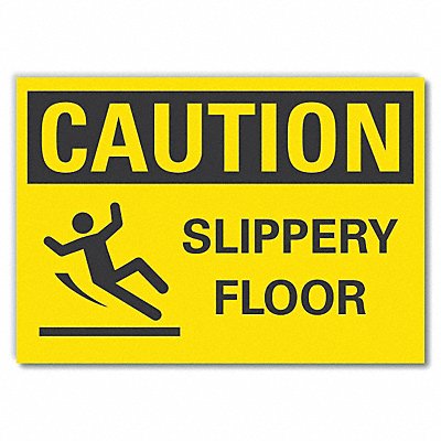 Slippery Floor Caution Rflctv Lbl 7x10in