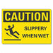 Slippery Floor Caution RflctvLbl 10x14in