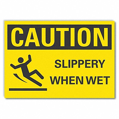 Slippery Floor Caution Rflctv Labl 5x7in