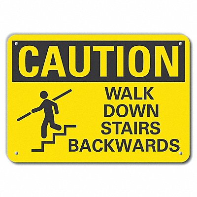 Rflct Steps Caution Sign 10x14in Alum