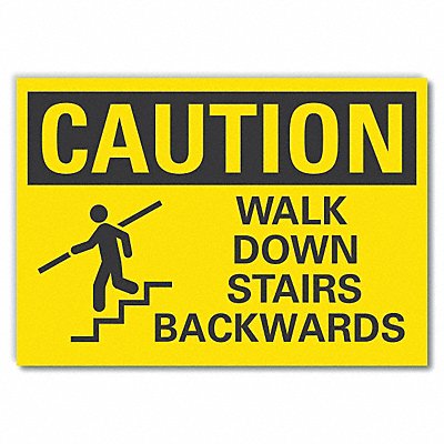 Steps Caution Rflct Label 10inx14in