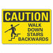 Steps Caution Rflct Label 3.5in x 5in