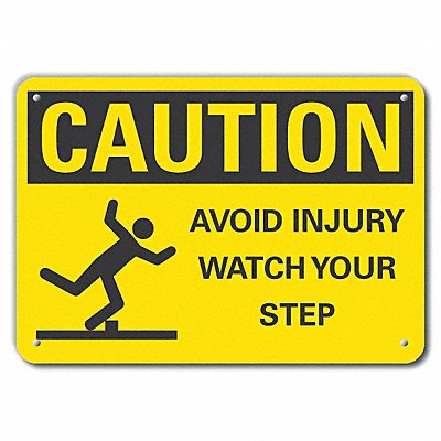 Caution Sign 7 in x 10 in Aluminum