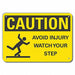 Rflctv Steps Caution Sign 10inx14in Alum