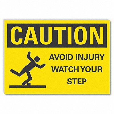 Steps Caution Rflctv Label 10inx14in