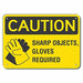 Rflctv Hand Caution Sign 10inx14in Alum
