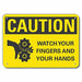 Caution Sign 7 in x 10 in Aluminum