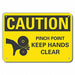 Rflct Pinch Point Caution Sign 7x10in