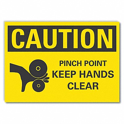 Pinch Point Caution Rflctv Label 3.5x5in