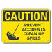 Rflct Spill Control Caution Sign 10x14in