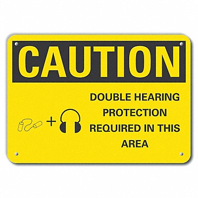 Caution Sign 7 in x 10 in Aluminum