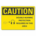 Hearing Caution Rflctv Label 7inx10in