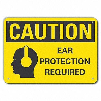 Rflct Hearing Caution Sign 7x10in Alum