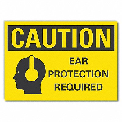 Hearing Caution Rflct Label 10inx14in