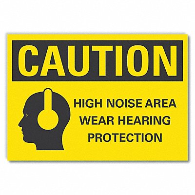Hearing Caution Rflctv Label 7inx10in