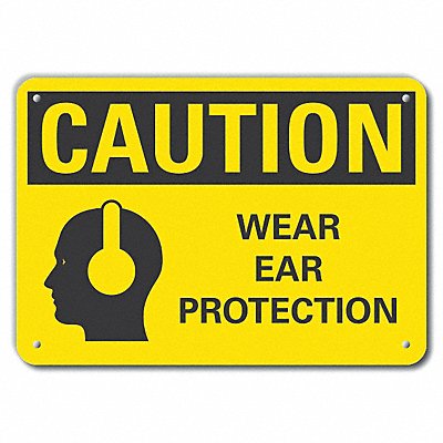 Caution Sign 7 in x 10 in Aluminum