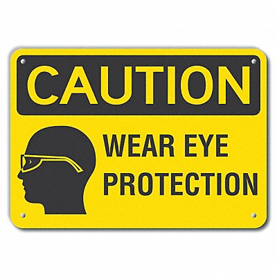 Caution Sign 7 in x 10 in Plastic