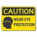 Caution Sign 7 in x 10 in Plastic