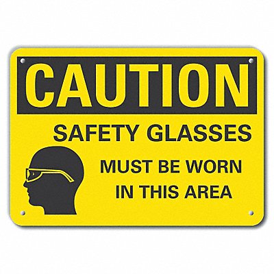 Caution Sign 10 in x 14 in Plastic