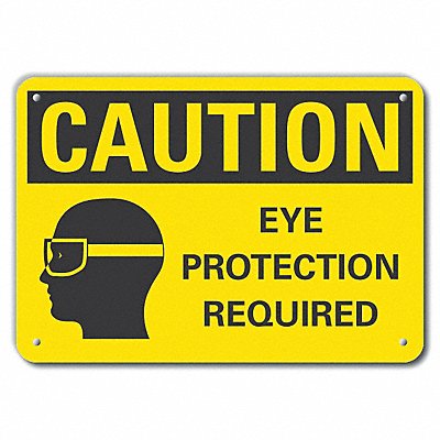 Caution Sign 7 in x 10 in Aluminum