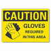 Hand Caution Rflctv Label 7inx10in