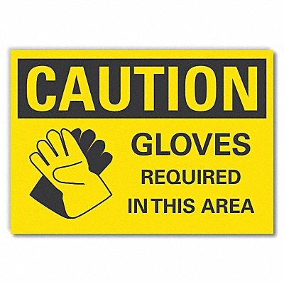 Hand Caution Rflctv Label 3.5inx5in