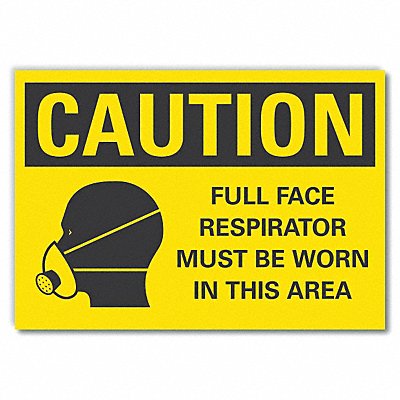 Resprtr Req Caution Rflct Label 7x10in