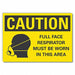 Resprtr Req Caution Rflct Label 7x10in