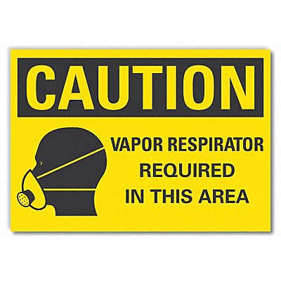 Resprtr Req Caution Rflct Label 5x7in