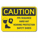 Rflct PPE Caution Sign 7x10in Aluminum