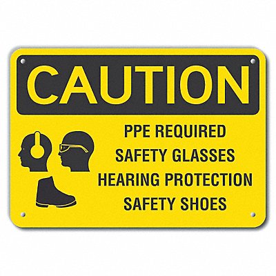 Caution Sign 7 inx10 in Plastic