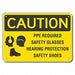 Caution Sign 7 inx10 in Plastic